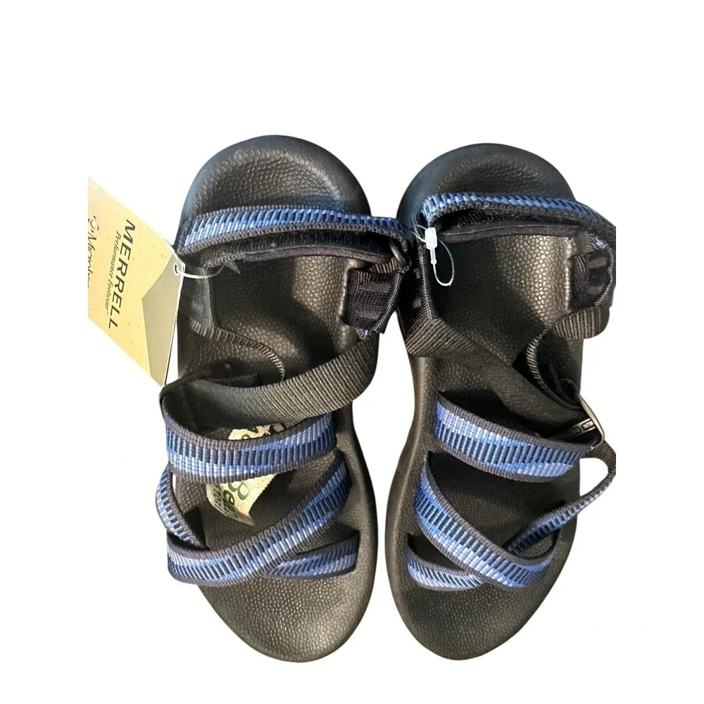 Merrell Python Sandals Black Blue Strap Hiking Outdoor Trail NEW Mens 9 LL Bean